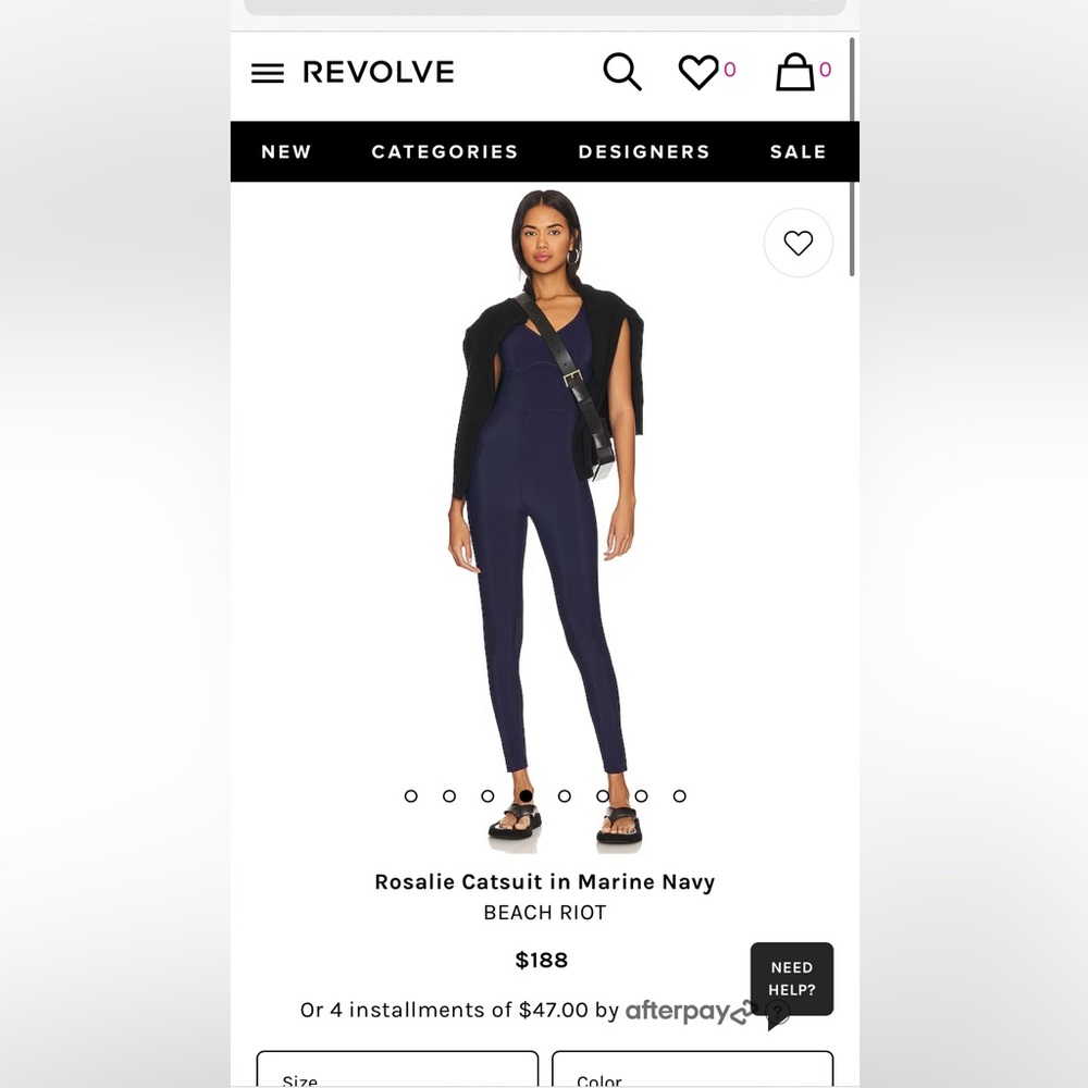 Beach Riot Rosalie Catsuit Sport Onesie Jumpsuit